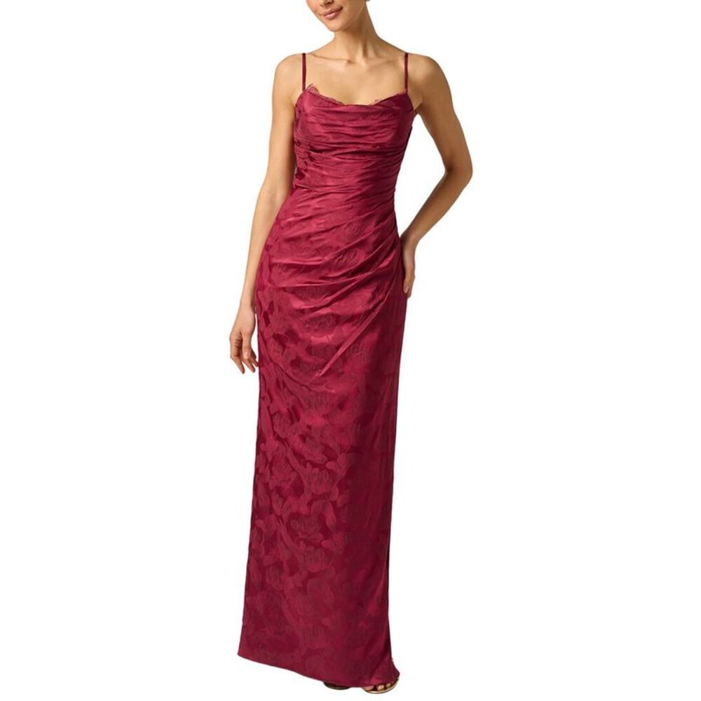 Adrianna Papell Womens Woven Jacquard Long Dress, Green